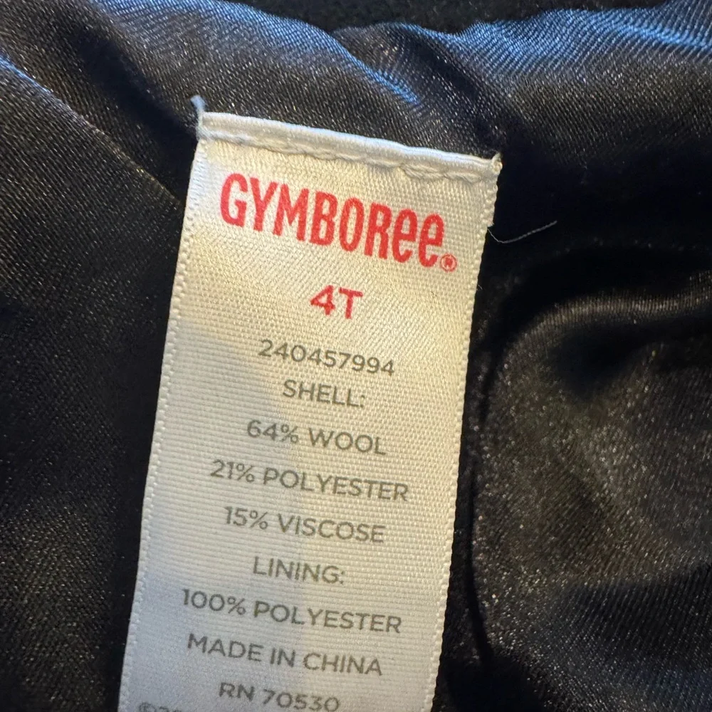 Gymboree Classic Black Kids Pea Coat